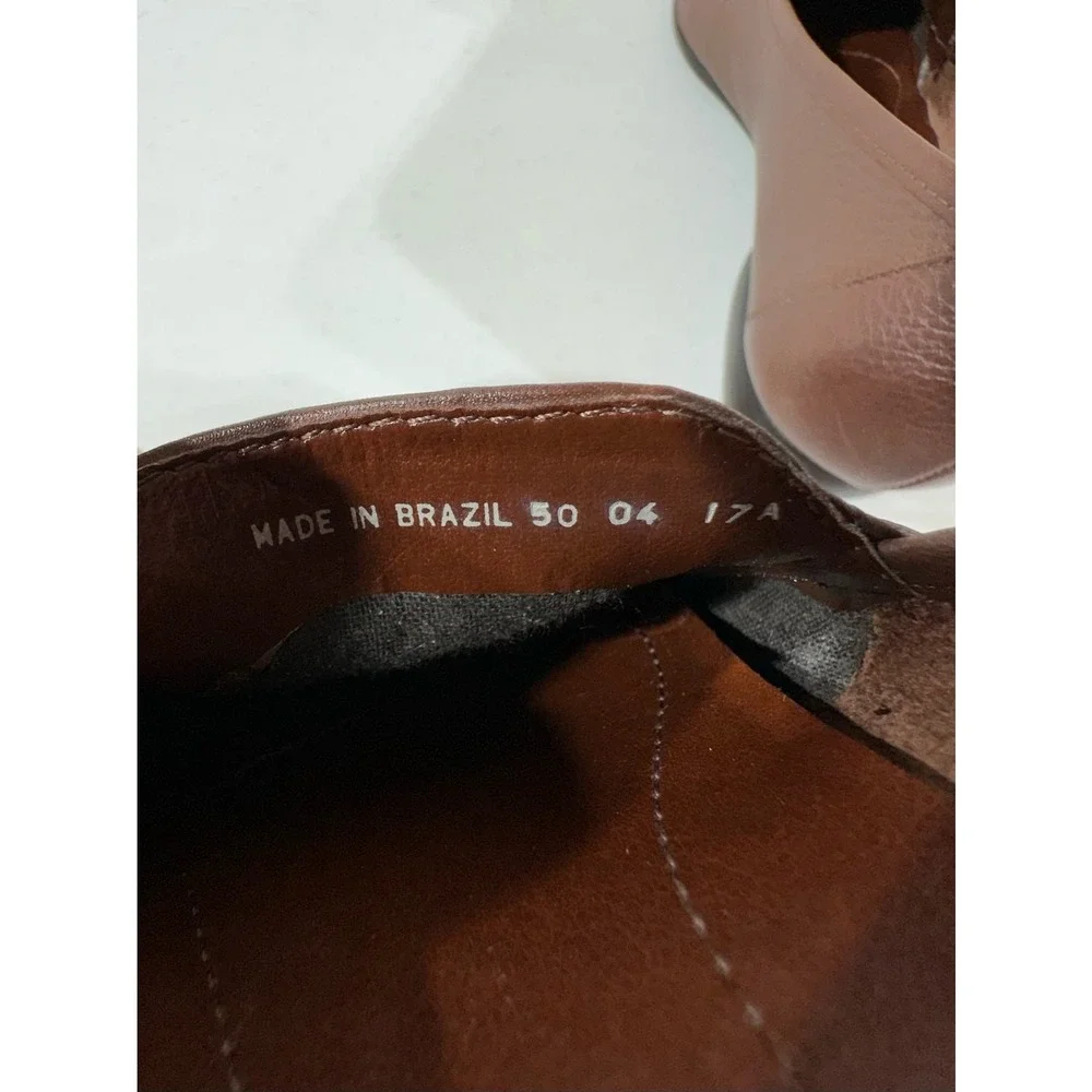 Trotters Loafers 9.5 S Extra Narrow Brown Leather Woven Vamp Made in Brazil